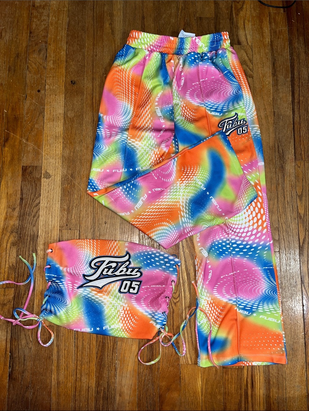 Dead stock fubu by forever 21 rainbow tube top and trackpants set